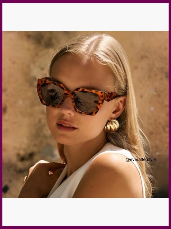 Polarized Square Cat Eye Sunglasses UV400 Protection Plastic Frame main image 6